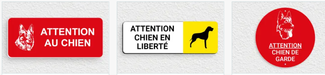 panneau attention au chien